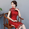 YSD-05996新款蕾丝修身性感镂空中国风时尚绣花旗袍 商品缩略图0