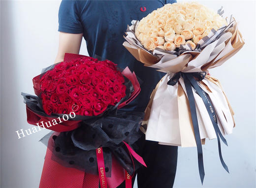 永远爱你丨99朵玫瑰花束（红色、粉色、香槟色三款入） 商品图0
