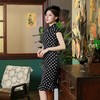 BJS-5903新款时尚复古雪纺少女旗袍波点裙改良鱼尾旗袍个性5903 商品缩略图4