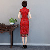 YSD-05996新款蕾丝修身性感镂空中国风时尚绣花旗袍 商品缩略图3