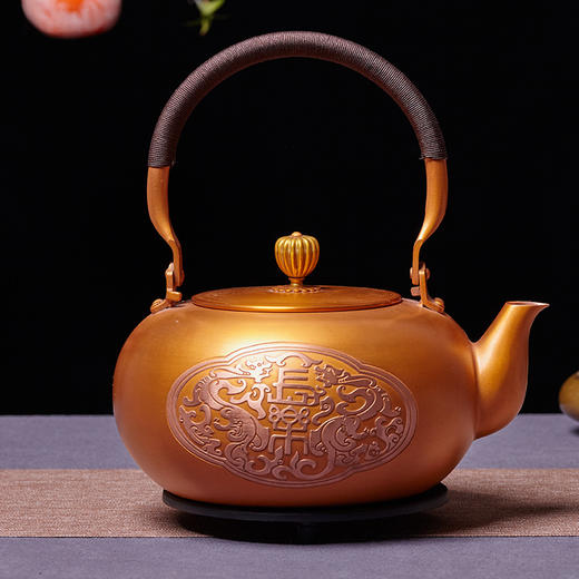 朱炳仁铜 丨长乐壶 紫铜 1400ml  商品图5