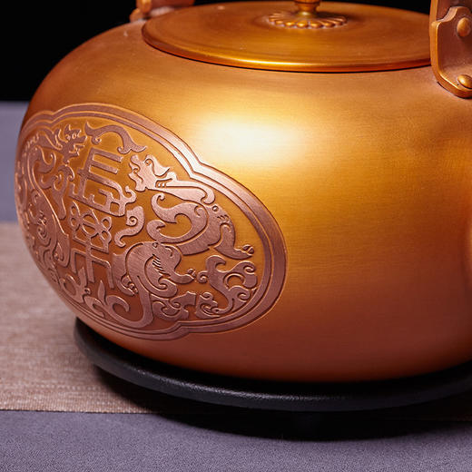 朱炳仁铜 丨长乐壶 紫铜 1400ml  商品图4