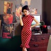 BJS-5903新款时尚复古雪纺少女旗袍波点裙改良鱼尾旗袍个性5903 商品缩略图2