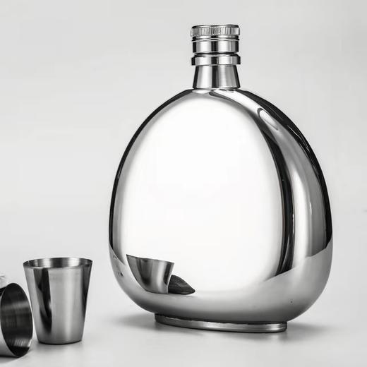 「百诚不锈钢酒壶」鹿头镜光压花酒壶  外贸酒具 商品图1