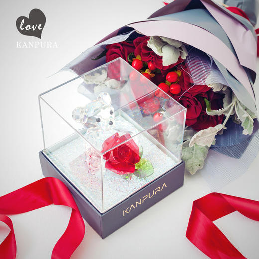 （永久下架）FM1045女主播推荐❤KANPURA七夕高定限量款玫瑰熊❤晶心爱礼（送限量车挂） 商品图1