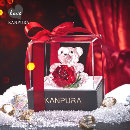 （永久下架）FM1045女主播推荐❤KANPURA七夕高定限量款玫瑰熊❤晶心爱礼（送限量车挂） 商品图0