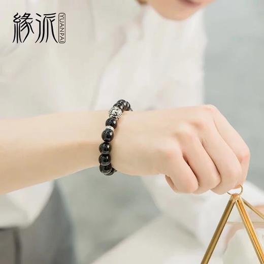 一份特别的厚礼！卡希盾黑曜石情侣款手链SQT67062 商品图7