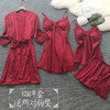 带胸垫睡衣女春秋薄款夏季冰丝性感四件套家居服吊带睡裙睡袍套装 商品缩略图2