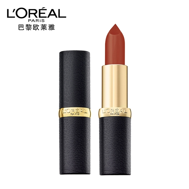 法国巴黎欧莱雅loreal纷泽丰润雾感唇膏37g口红女黑管哑光小棕皮