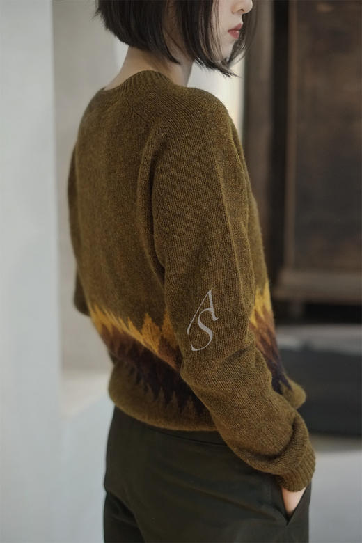 Margaret Howell 19AW 橄榄绿格纹羊毛衫 商品图4