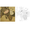 龚雪青博古花鸟白描底稿-花瓶-《幽思图》斗方小品册页-多种白描尺寸可选-XQ72 商品缩略图0