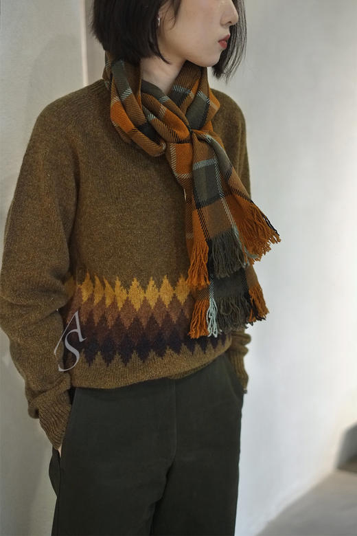 Margaret Howell 19AW 橄榄绿格纹羊毛衫 商品图2
