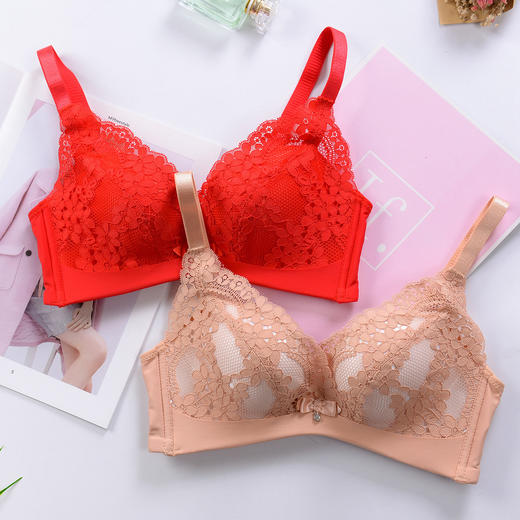 舒适性感蕾丝花边内衣小胸聚拢收副乳无钢圈三排扣文胸TZW 商品图1