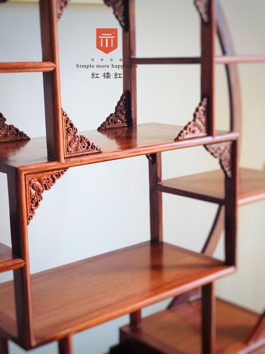 红桥红 家具严选  缅甸花梨(大果紫檀）  【卷书小圆博古架】 商品图7