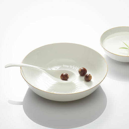哲品流金岁月新骨瓷家用餐具碗勺碟餐具 商品图2