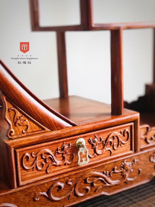 红桥红 家具严选  缅甸花梨(大果紫檀）  【卷书小圆博古架】 商品图4