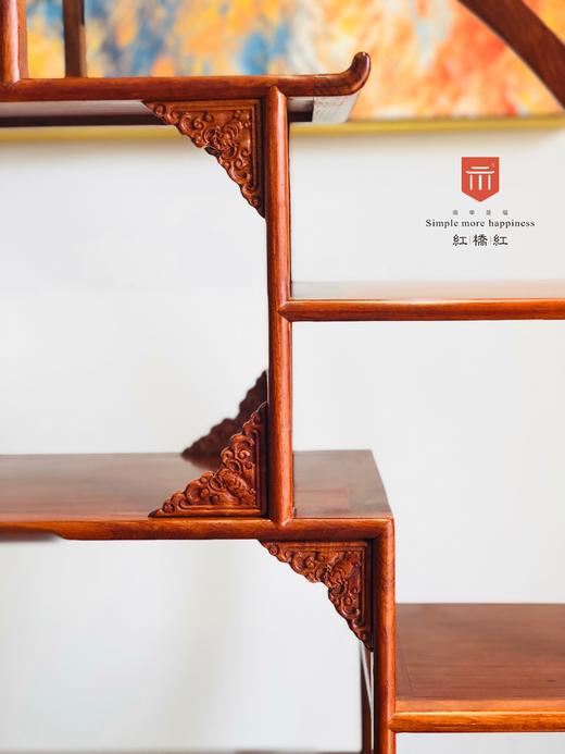 红桥红 家具严选  缅甸花梨(大果紫檀）  【卷书小圆博古架】 商品图6