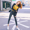 范奎恩韩版大码女装胖MM上衣2019秋装新款胖妹妹遮肚撞色宽松T恤 商品缩略图2