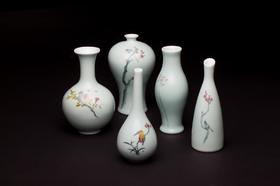 8寸 手绘青瓷花器（单件）