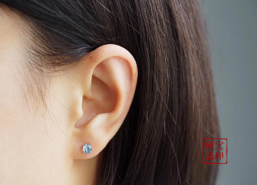 天使之泪，18k海蓝宝耳钉 商品图5