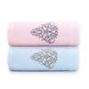 JD22792-N 素色高低毛绣花面巾组合（蓝色粉色） 商品缩略图0
