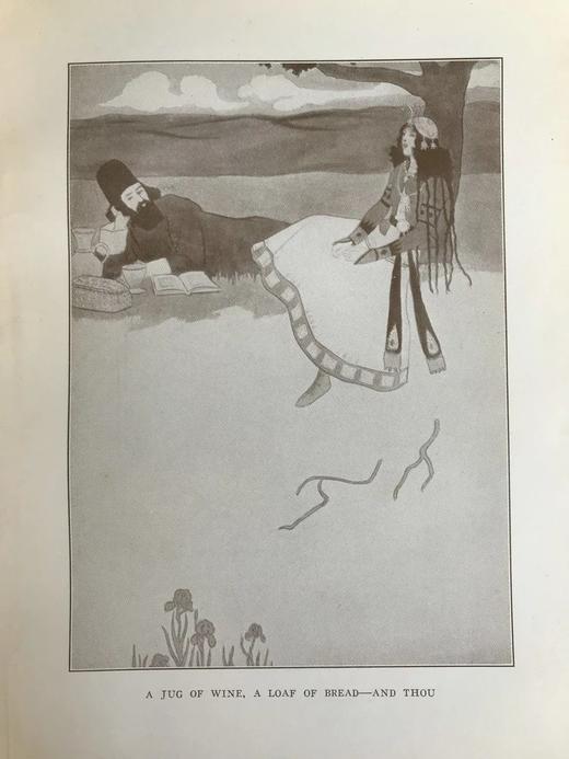 约1910年 鲁拜集 吉尔伯特·詹姆斯14幅插图 漆布面精装大32开 商品图9