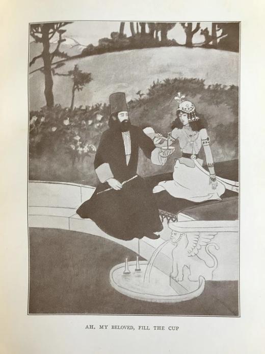 约1910年 鲁拜集 吉尔伯特·詹姆斯14幅插图 漆布面精装大32开 商品图13