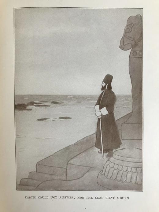 约1910年 鲁拜集 吉尔伯特·詹姆斯14幅插图 漆布面精装大32开 商品图11