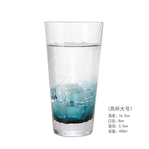 日式创意墨水蓝锤纹玻璃水杯ins家用耐热套料果汁饮料杯柠檬杯子 商品图8