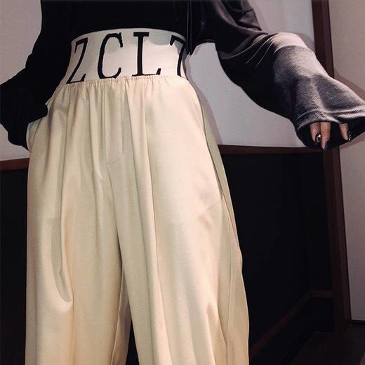 李婉君阔腿裤女高腰垂感拖地裤直筒cec裤 商品图5
