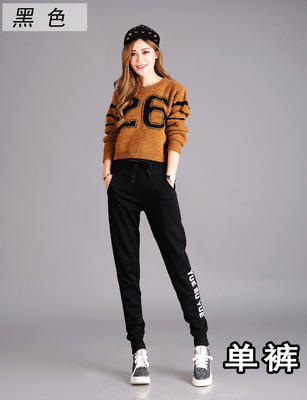 春夏薄款字母运动裤女大运动码宽松学生卫裤长裤服饰休闲小脚哈伦裤潮裤子 商品图5