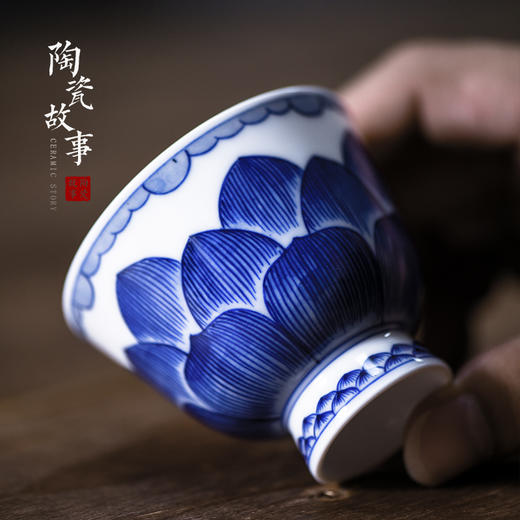 盖碗-陶瓷荷花瓣盖碗 商品图3