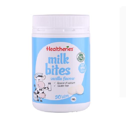 【保税仓】贺寿利 Healtheries 天然牛奶咬咬片 香草味 50粒 190g 咀嚼片 商品图0