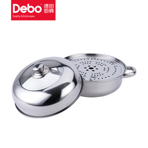 Debo 德铂柏林公爵蒸锅汤锅不锈钢多用锅26cm燃气电磁炉通用 商品图2