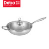Debo 德铂贝沃恩炒锅炒菜锅32cm不锈钢厚底无涂层明火电磁炉通用可视锅盖 复底 商品缩略图0