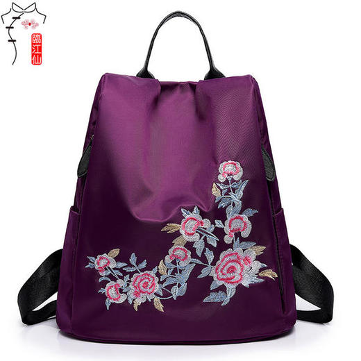 【一绣天成】立体花朵，绣花时尚双肩包 商品图0