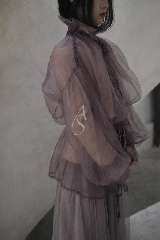 Phaedo  宫廷罩衫棉服 墨紫色/烟粉色 商品图0
