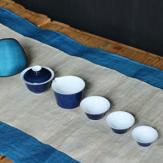 霁蓝釉茶具旅行套组○观颐斋 商品图7