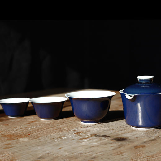 霁蓝釉茶具旅行套组○观颐斋 商品图2