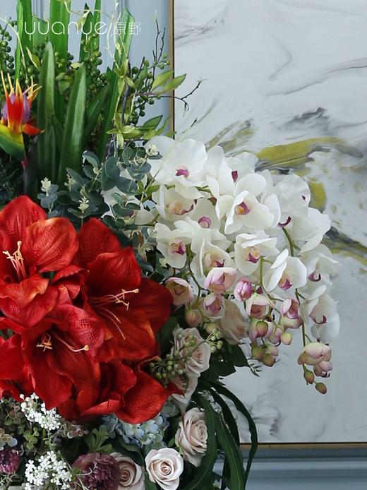 欧式美式假花仿真花客厅酒店落地大束大型装饰花高档大花瓶摆设件 商品图1