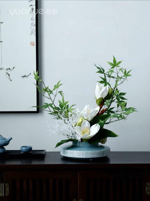 新中式禅意仿真花摆件高档餐桌茶几花艺摆设装饰绢花室内客厅假花 商品图4