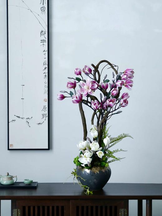 新中式禅意仿真花摆件餐桌茶几花艺假花室内客厅高档摆设装饰绢花 商品图4