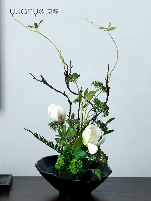 新中式禅意仿真花摆件高档餐桌茶几花艺摆设装饰绢花室内客厅假花 商品图0