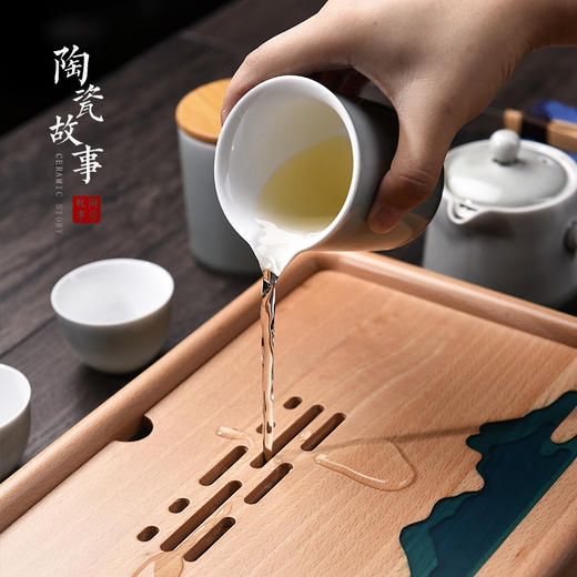 茶盘-树脂榉木千里江山茶盘 商品图1