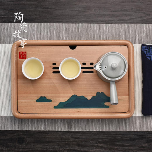 茶盘-树脂榉木千里江山茶盘 商品图7