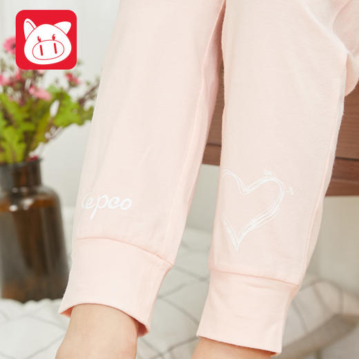 小猪班纳童装女童家居服套装儿童2019秋冬新款女孩睡衣内衣两件套 商品图3
