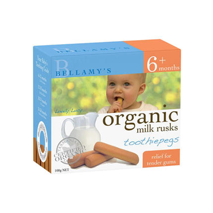 【保税仓】Bellamy's澳大利亚贝拉米磨牙棒饼干6+ 100g/盒 （6个月以上） 商品图0