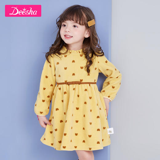 笛莎童装女童连衣裙2019秋季新款中大童衣服小女孩儿童印花连衣裙 商品图2