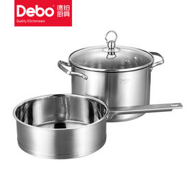 Debo 徳铂奥芬堡汤锅煎锅不锈钢锅具套装电磁炉燃气通用24CM