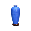 乾隆蓝地轧道百花争艳梅瓶 商品缩略图0